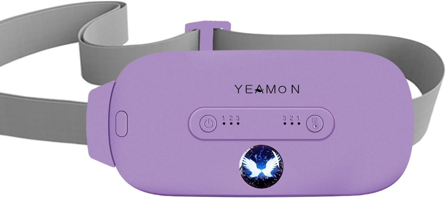 Portable Cordless Heating Pad, Electric Waist Belt Device, Fast Heating Pad with 3 Heat Levels and 3 Massage Modes, Back or Belly Heating Pad, Gift for Her, Women and Girl