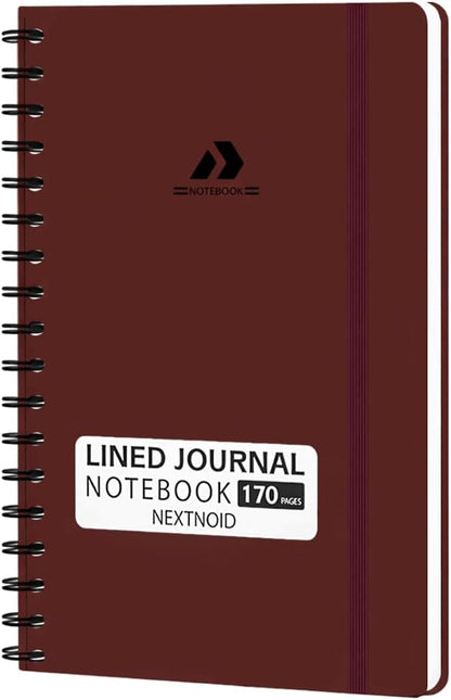 Nextnoid Lined Spiral Notebook Journal For Women & Men - A5(5.8" x 8.3") 170 Pages, Hardcover Notebooks for Work & Note Taking, College Ruled Journals for Writing - Grey
