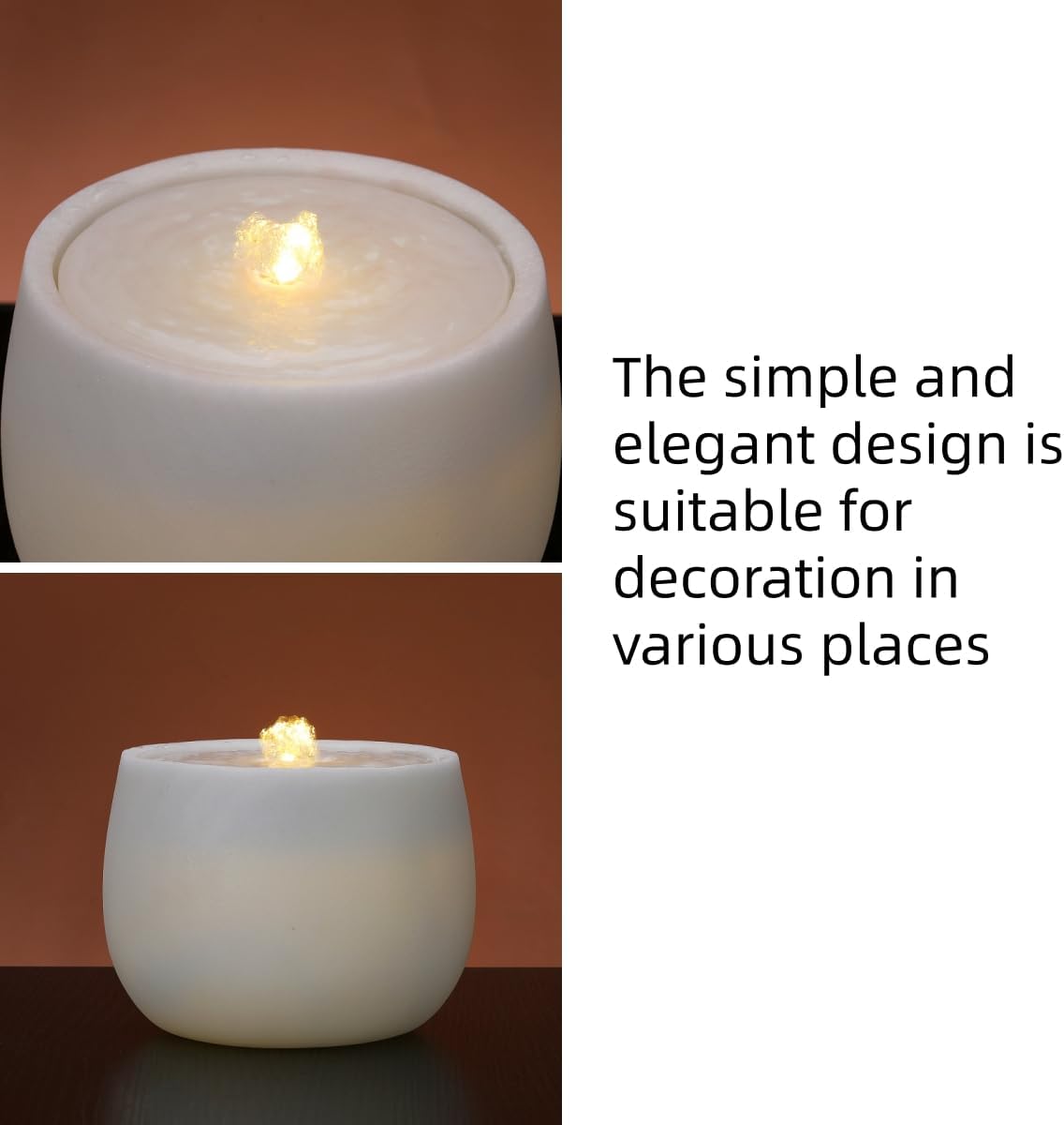 Tabletop Water Fountain - Desktop Waterfall Fountain Indoor Tabletop Humidifiers Home Decoration for Office, Living Room, or Bedroom