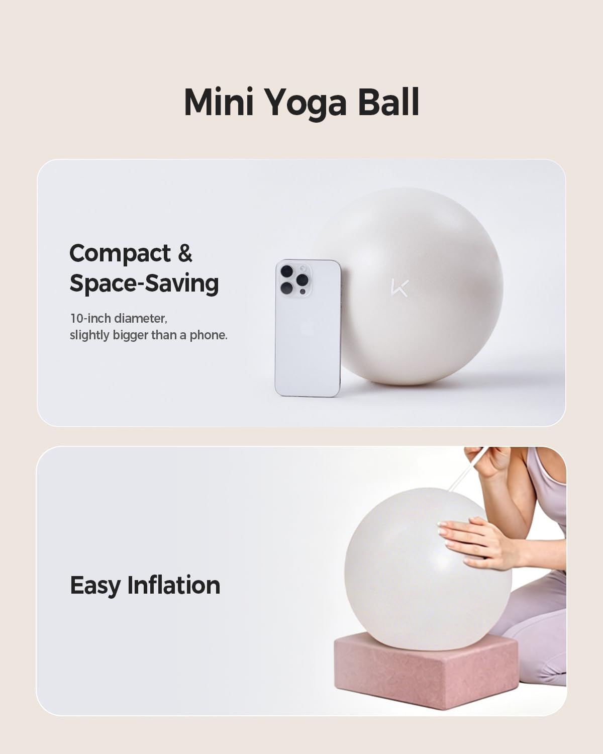 KEEP Exercise Ball Anti-Burst - Thickened Yoga Ball Pilates Ball for Physical Therapy, Fitness Ball for Workout, Core Strength and Physical Therapy