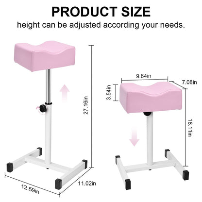 FLOLXNB Pedicure Manicure Footrest, Foot Massage Manicure Nail Beauty Stool Stand, Adjustable Height Footstool for Home Beauty Salon Spa Tattoo (Pink)