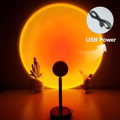 Fall Sunset Lamp Projector Light 180° Adjustable Sunset Mood Lamp, 4 Modes, Remote Control RGB Ambient Night Light for Bedroom.