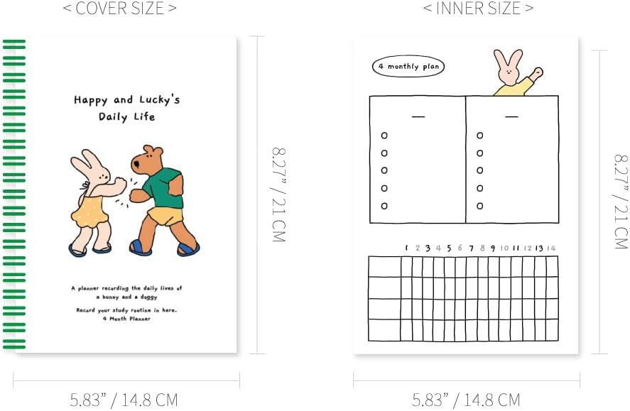 Monolike Basic B5 Monthly + Weekly Planner pad, A SET - Academic Planner, Weekly & Monthly Planner, To-do list, Note pad, Scheduler