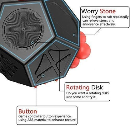 12 Sided Finger Cube Toys, Fidget Toys Relief Stress, Autism and Anxiety Depression for Kids Adults (Blue, Normal)