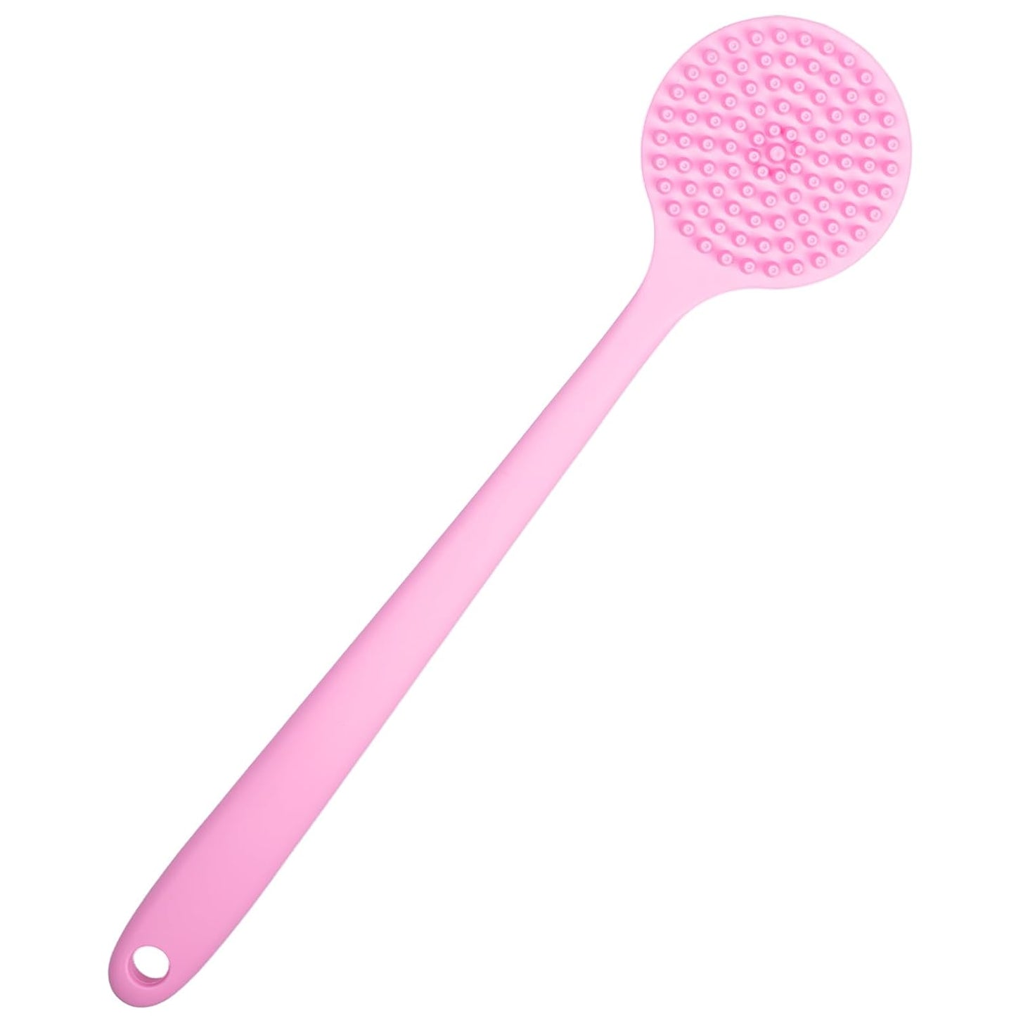 DNC Back Scrubber for Shower Soft Silicone Bath Body Brush with Long Handle (Black)