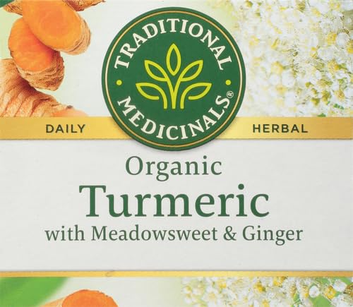 Traditional Medicinals Tea Turmeric Meadowsweet & ginger,16 count.