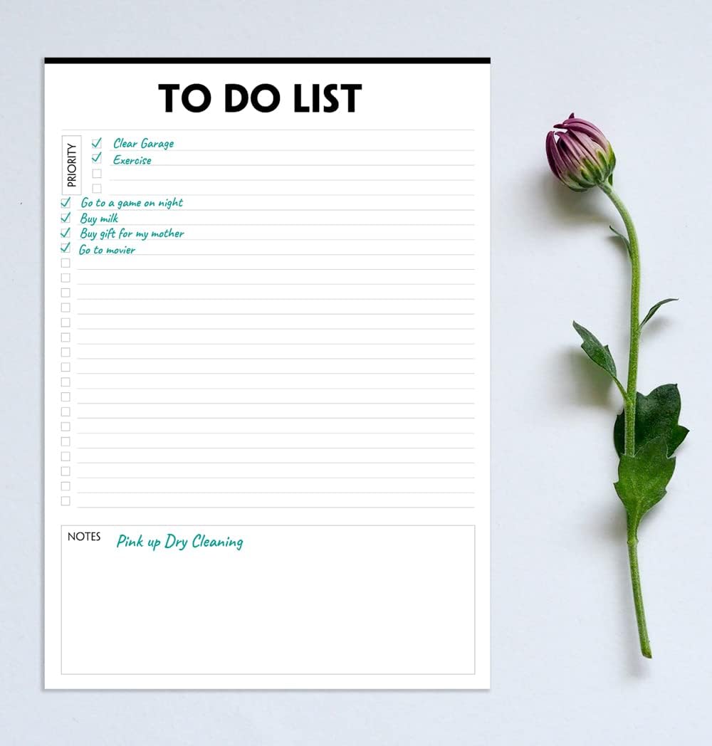 Nokingo To Do List Notepad - 5.5"x8.2", 50 Sheets, To Do Notebook with Check List Organizing, Tear Off, Simple Script, College Ruled To Do Planner for Daily Task