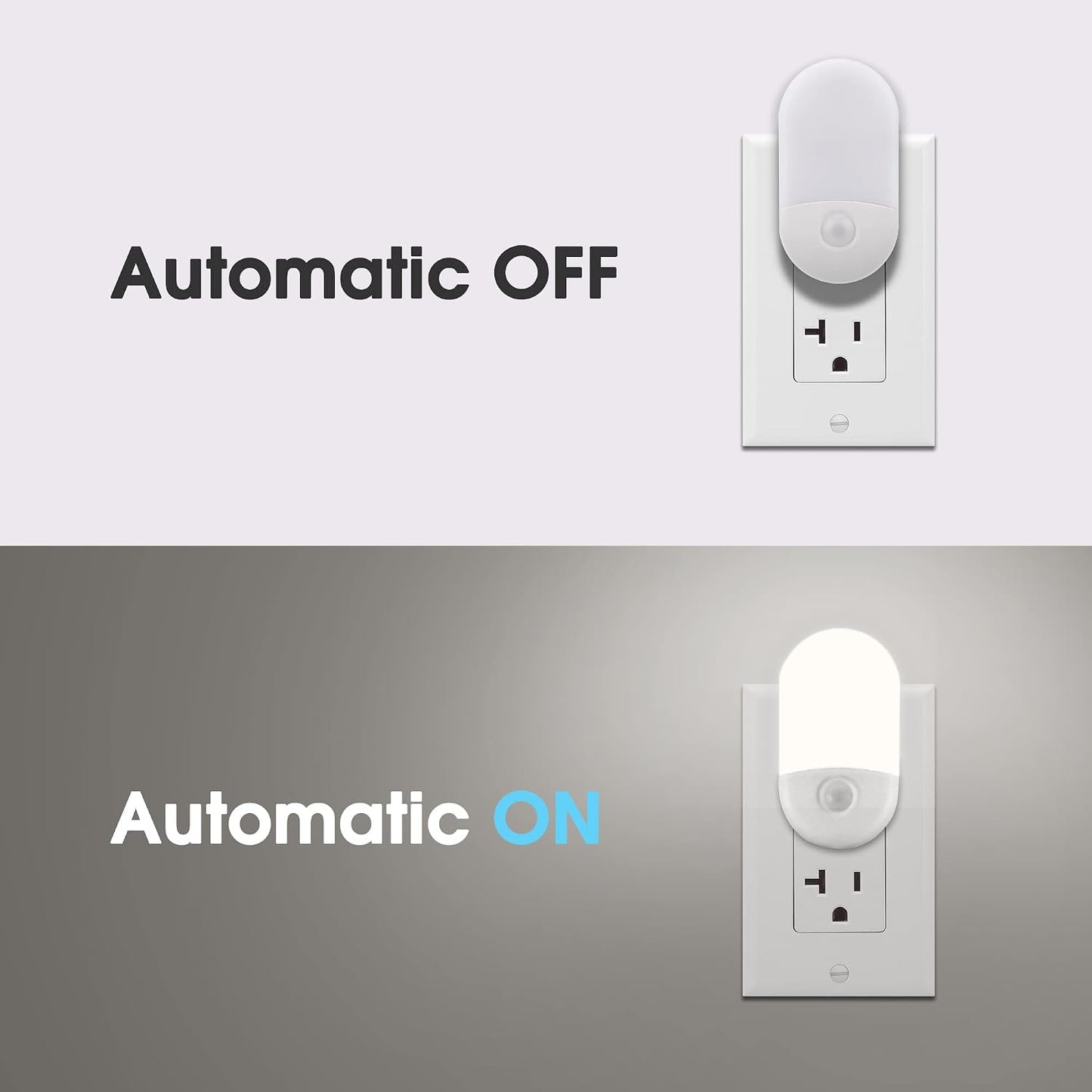L LOHAS LED Amber Night Light, Night Lights Plug into Wall[2 Pack], 0.6W 2000K LED Night Light, Dusk to Dawn Sensor, 30/60LM Adjustable Brightness, Automatic Low Blue Nightlight for Kids, Bathroom