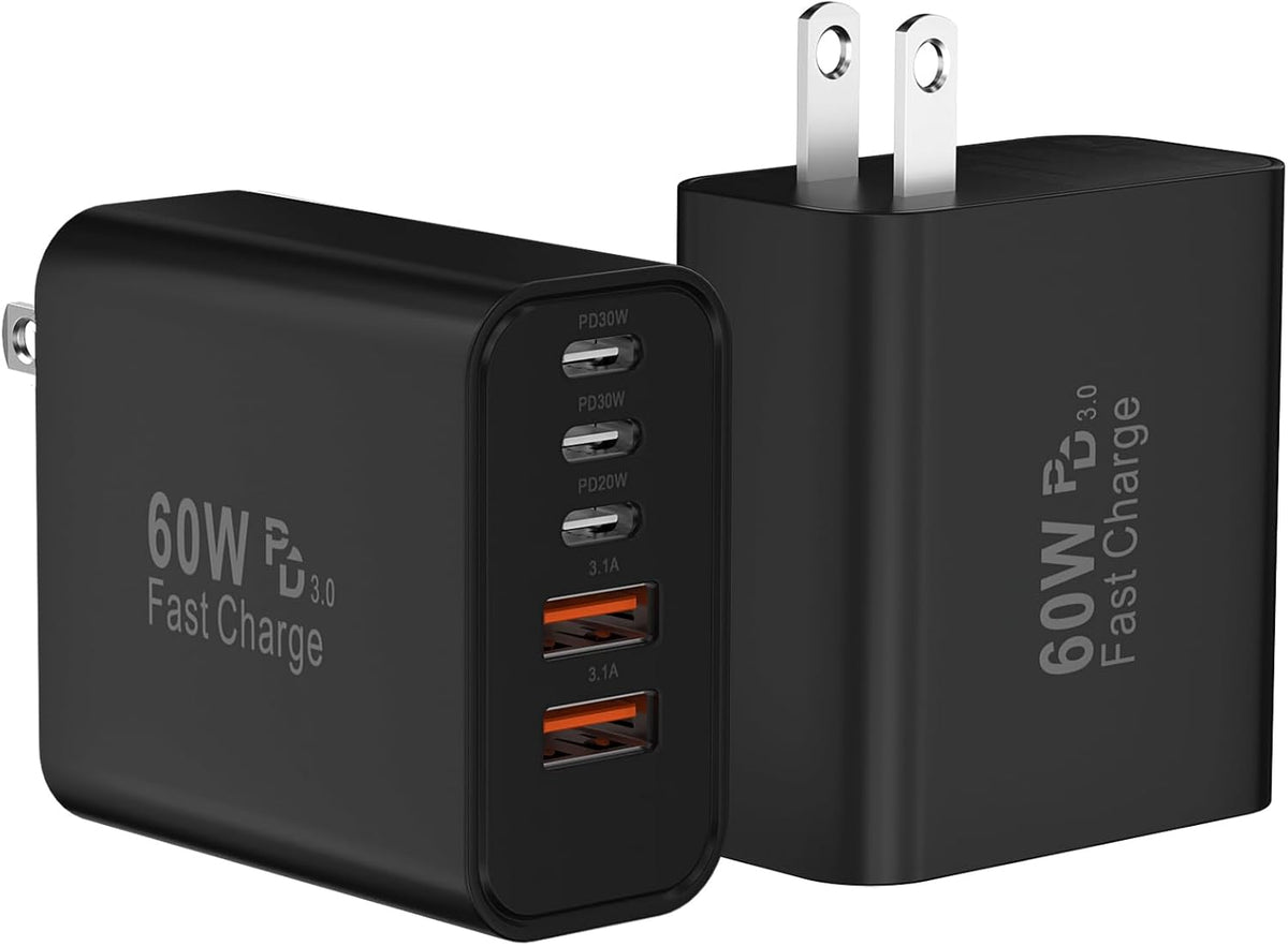 USB C Charger Block Fast Charging, 60W Phone Charger USBC Wall Plug Adapter