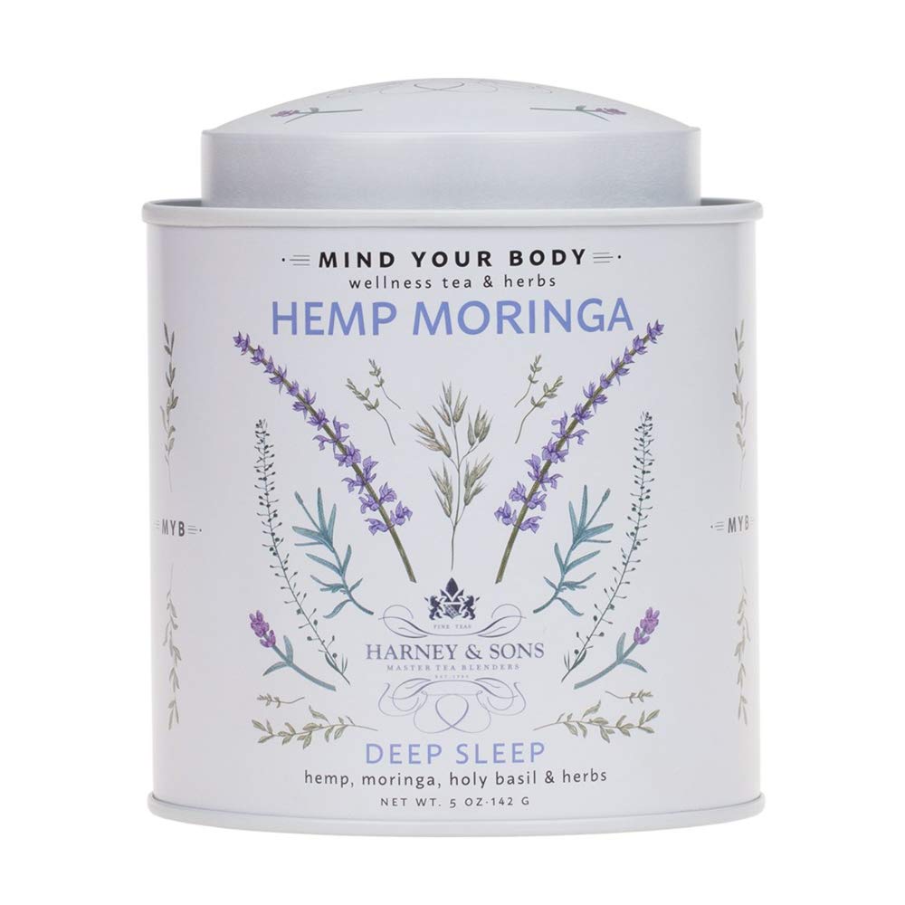 Harney & Sons Hemp Moringa Herbal Blend, Caffeine-Free, 5 oz Tin