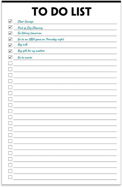 Nokingo To Do List Notepad - 5.5"x8.2", 50 Sheets, To Do Notebook with Check List Organizing, Tear Off, Simple Script, College Ruled To Do Planner for Daily Task