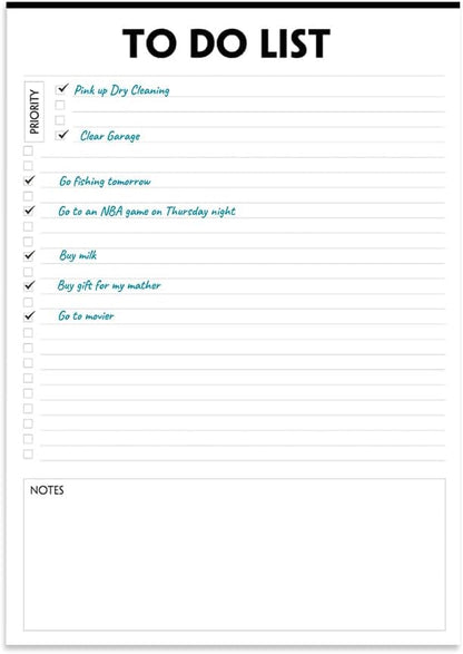Nokingo To Do List Notepad - 5.5"x8.2", 50 Sheets, To Do Notebook with Check List Organizing, Tear Off, Simple Script, College Ruled To Do Planner for Daily Task