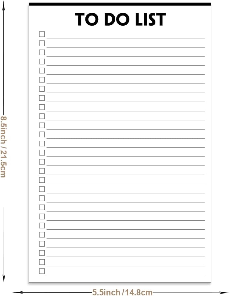Nokingo To Do List Notepad - 5.5"x8.2", 50 Sheets, To Do Notebook with Check List Organizing, Tear Off, Simple Script, College Ruled To Do Planner for Daily Task