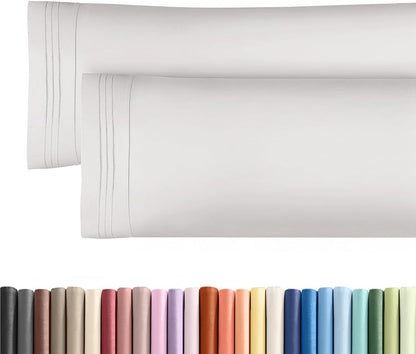 Standard Pillow Cases Set of 10 - Ultra Soft Hotel Quality Pillowcase Covers - Comfy, Cozy & Wrinkle Free - Shrink, Stain and Fade Resistant - Machine Washable Pillow Protectors - 10 Pcs Set - White - Colors A