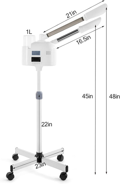 Artist hand Facial Steamer Professional 3 in 1 Hot and Cold Facial Steamer with 5X LED Magnifying Lamp, Esthetician Face Steamer Fast Heating for Beauty Salon Spa Home Use