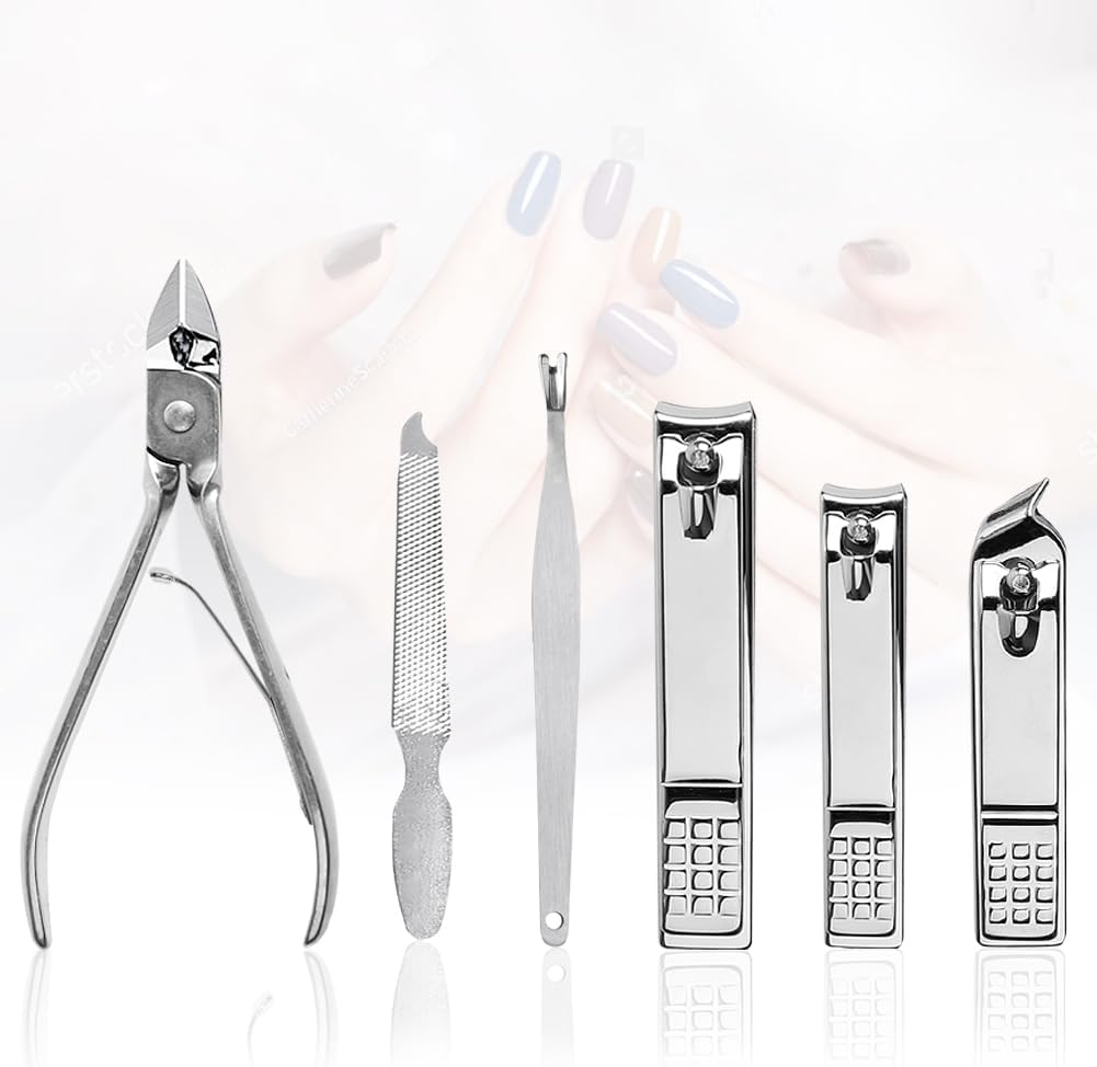 Yougai Manicure Set 18 Pieces Professional Nail Clippers Pedicure Kit Men Women, Stainless Steel Fingernail Toenail Cutters, Nail Care Grooming Tools with Leather Travel Case