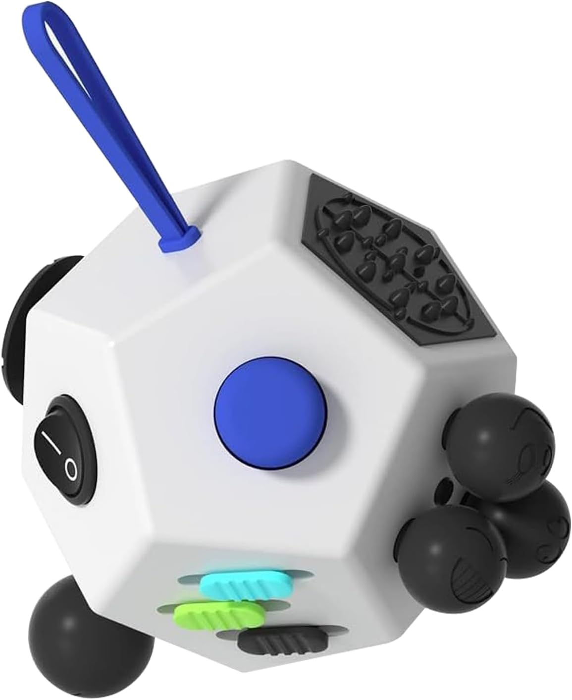 Fidget Dodecagon-12 Sided Fidget Toy Stress Relief Cube for Children and Adults, Silent Compact Classroom Gifts Stocking Stuffers for Teen Boys, Kids(B3 Blue Sky)