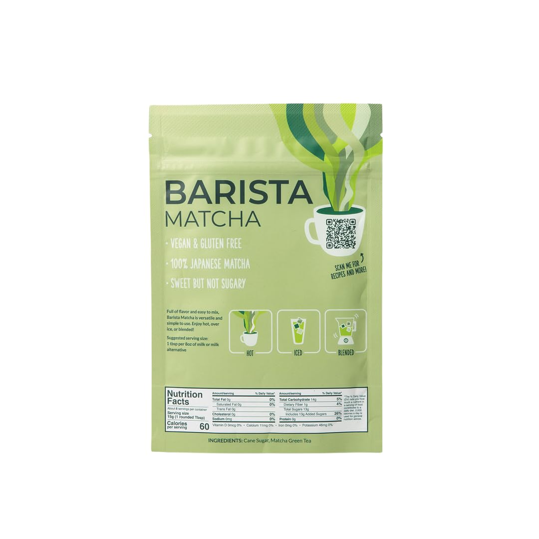 Two Leaves and a Bud Barista Matcha Sweetened Latte Blend, 120g (Pack of 2)