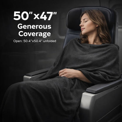 GForce Jersey Knit Travel Blanket| Packable| Fits Over Handle | Soft| Easy to Travel| Grey | Travel | Bag | Blanket |