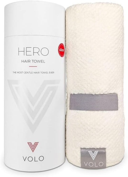 VOLO Hero Hair Towel – Ultra Soft Nanoweave™ Microfiber, Super Absorbent Quick Dry, Reduces Dry Time 50%, Anti-Frizz & Breakage, Secure Snug Strap, Large Wrap for All Hair Types - Luna Gray