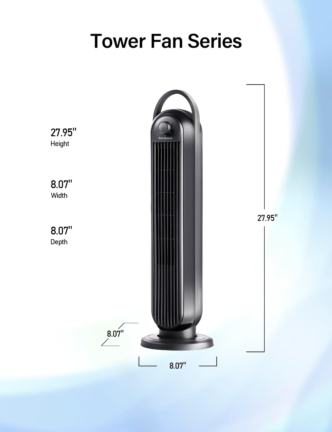 OmniBreeze Digital Electric Tower Fan, with Remote Control, LED Display, Standing Bladeless Floor Fans Cooling and Quite Indoor Living Room Bedroom use (36 Inch)…