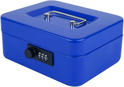 KYODOLED Small Cash Box with Combination Lock & Removable Money Tray, Black