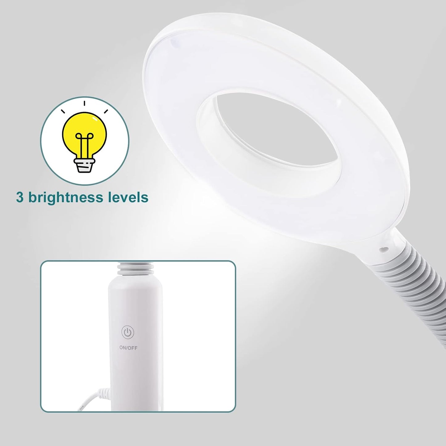 Winado 2 in 1 Facial Steamer with 5X Magnification Light, Deep Cleaning for Personal Skin Care, Beautician Steamer Professional Humidifier Facial Spa Mist Steam for Home & Beauty Salon, White