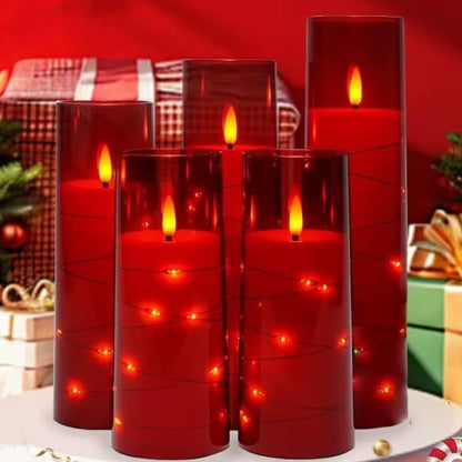 Waterproof Flameless Candles, 12 PC Battery Operated LED Pillar Candles with 2 Remote Controls & Timer, Flickering Indoor Outdoor Candles for Wedding, Patio, Easter, Bathroom, Home Decor, 4''5''6''