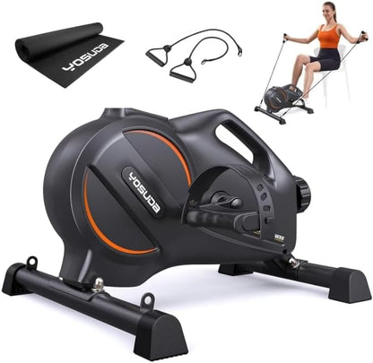 YOSUDA Under Desk Bike with 16-Level Magnetic Resistance, Mini Exercise Bike with Bluetooth App, Pedal Exerciser While Sitting for Office Workers & Seniors, for Home Exercise & Recovery