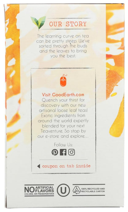 Good Earth Teas Organic Sweet and Spicy Caffeine Free Herbal ,18 Count (Pack of 4)