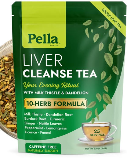 Pella Nutrition Liver Cleanse Caffeine-Free Loose Leaf Tea - 25 Servings