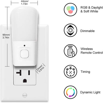 L LOHAS LED Amber Night Light, Dimmable Plug in Yellow Night Light with Dusk to Dawn Sensor, Kids Night Lights for Bedroom, 5-80LM Suit for Nursery, Hallway, Stairway,Bedroom, Bathroom, 2Pack