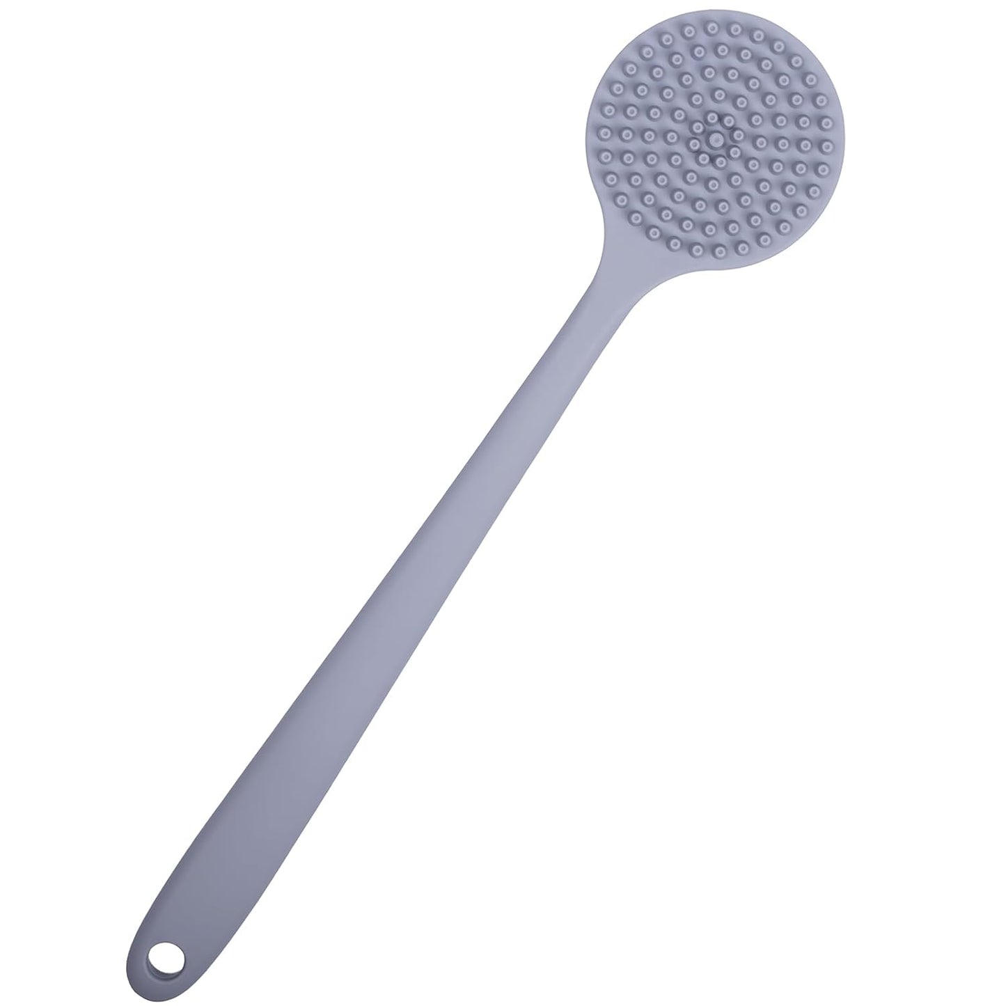DNC Back Scrubber for Shower Soft Silicone Bath Body Brush with Long Handle (Black)