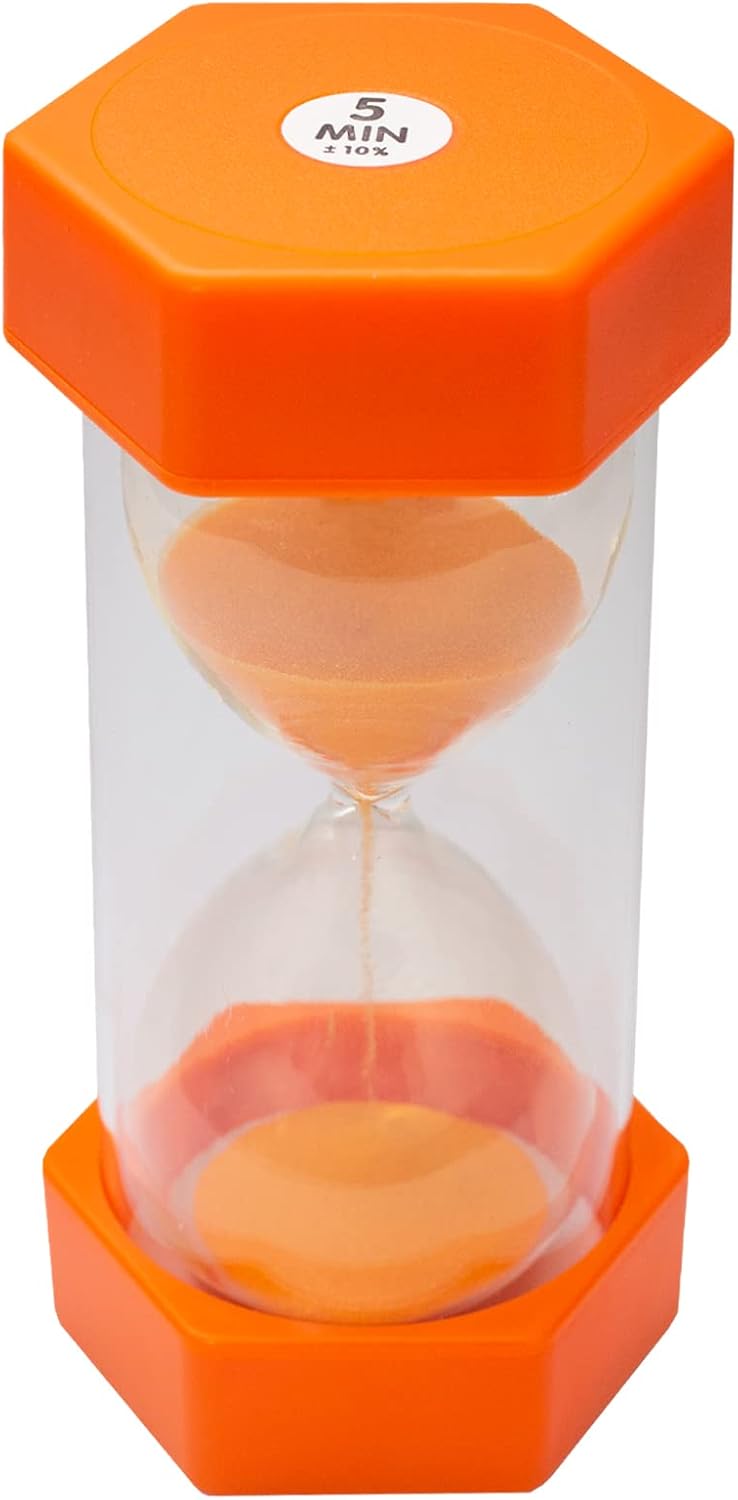 Sand Timer for Kids Set of 3 Small Colorful Hourglass Acrylic Covered Clock 1Min 2Min 5Min for Classroom, Home & Kids Room