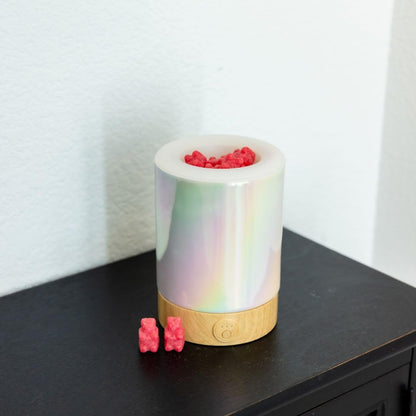Happy Wax Marble Signature Wax Melt Warmer for Scented Wax Melts, Cubes & Tarts – Electric Wax Melter with Automatic Timer and No Scrape Silicone Dish for Easy Wax Removal