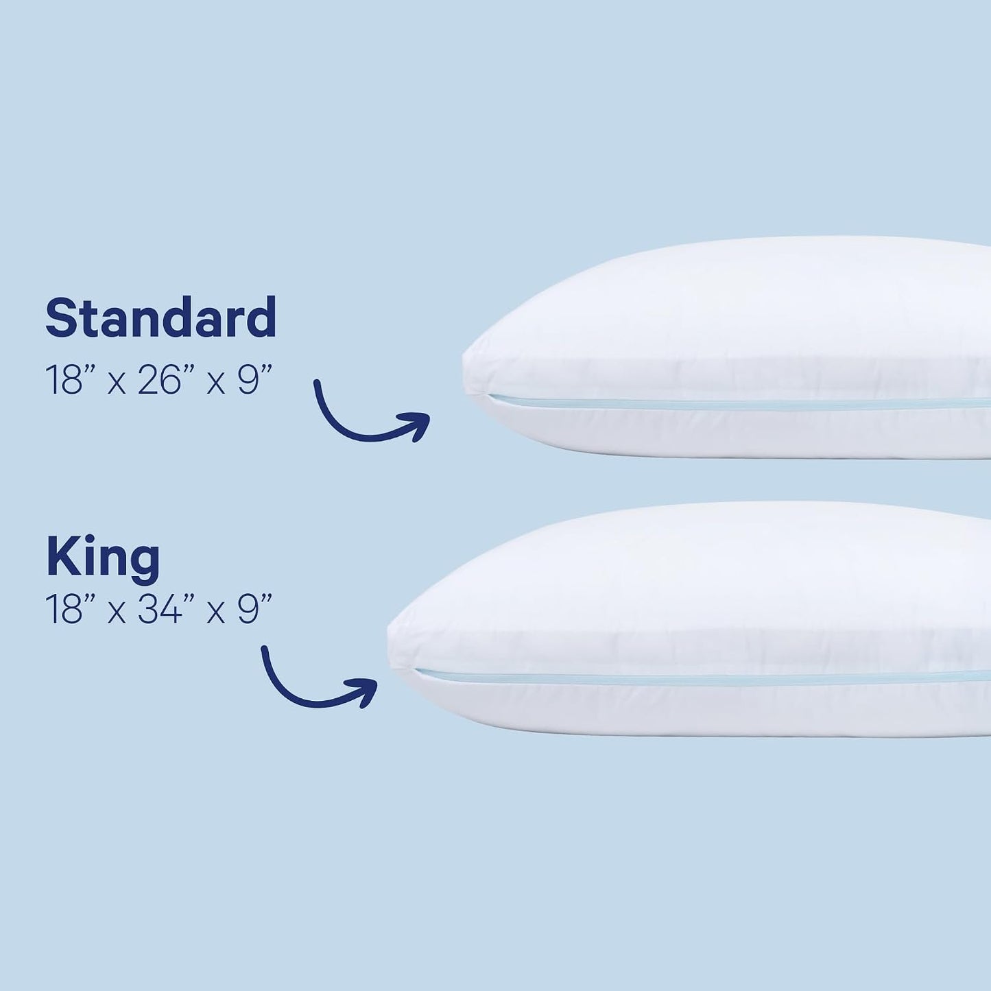Casper Sleep Original Pillow, Standard Size – Medium Soft Feel, Down-Alternative Fill, Supports Side, Back & Stomach Sleepers, Neck Pain Relief, Machine Washable