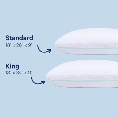 Casper Sleep Original Pillow, Standard Size – Medium Soft Feel, Down-Alternative Fill, Supports Side, Back & Stomach Sleepers, Neck Pain Relief, Machine Washable