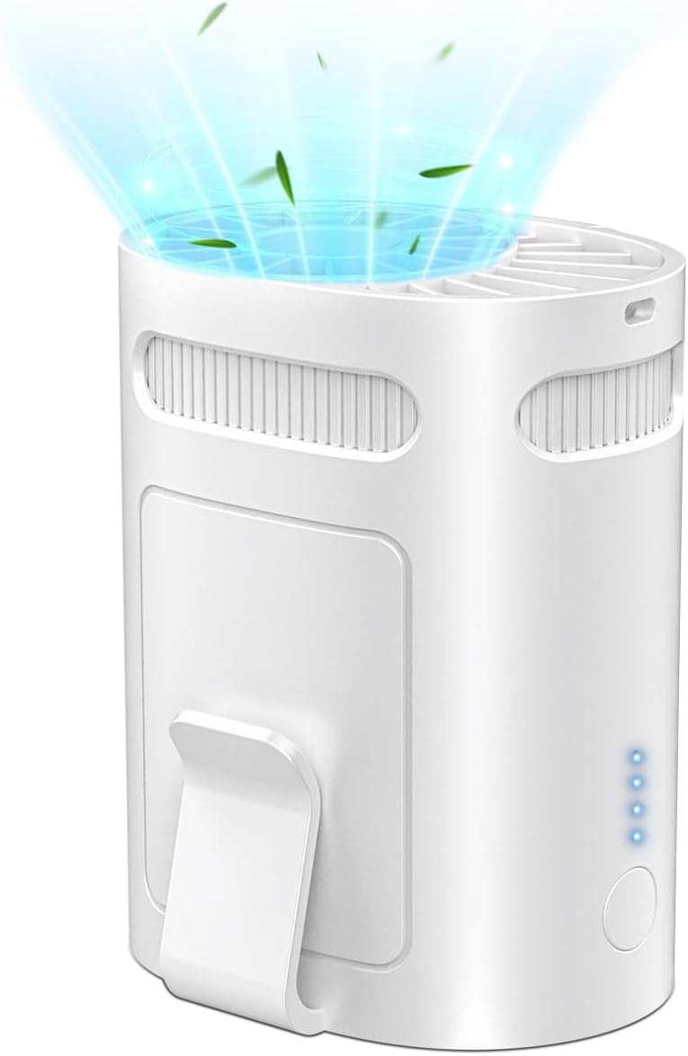 Waist Fan Clip On Shirt Fan-Mini Light Weight Portable Fans that Blow Cold Air,Small Personal Battery Powered Fans,Belt Body Under Shirt AC Cooler,Quiet Wearable Hanging Neck Fan for Women Men Kids