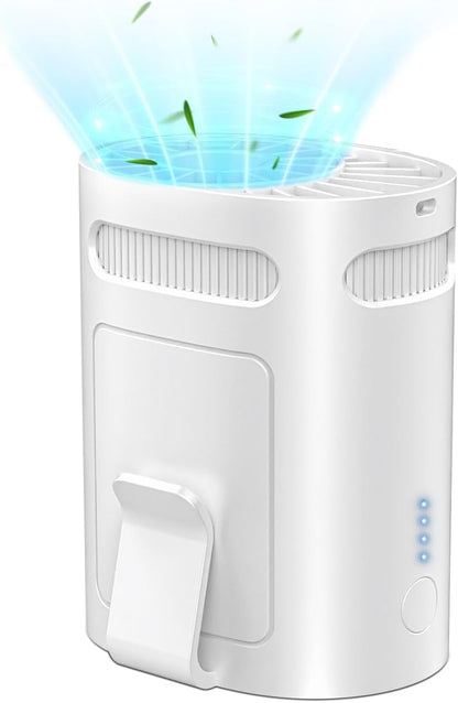 Waist Fan Clip On Shirt Fan-Mini Light Weight Portable Fans that Blow Cold Air,Small Personal Battery Powered Fans,Belt Body Under Shirt AC Cooler,Quiet Wearable Hanging Neck Fan for Women Men Kids