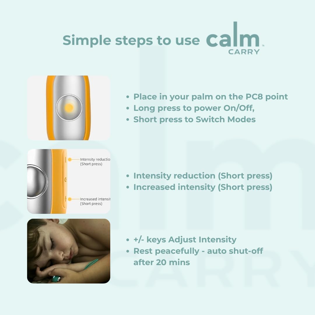 Glowco CalmCarry Sleep Aid Device – Handheld Microcurrent Relaxation Tool, Supports Calm, Focus & Gentle Relief, USB Rechargeable, Portable Wellness Device for Adults & Kids | Gray Calm Carry