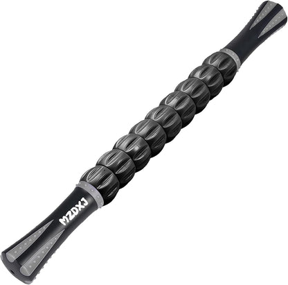 Muscle Roller Massage Roller Stick- Deep Tissue Fascia Blaster for Myofascial Pain Relief, Lymphatic Drainage & Body Sculpting, Handheld Physical Therapy & Recovery Tool (Pink black-18 inch)