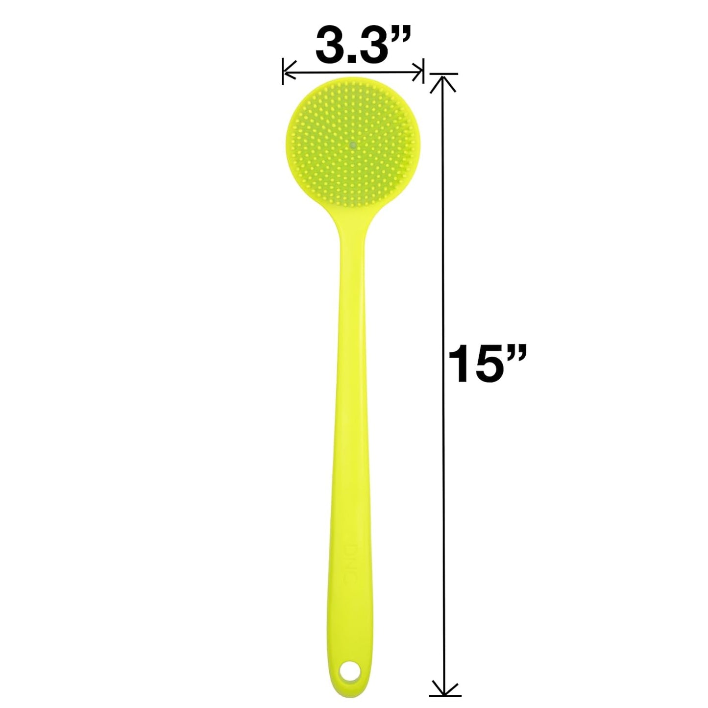 DNC Back Scrubber for Shower Soft Silicone Bath Body Brush with Long Handle (Black)