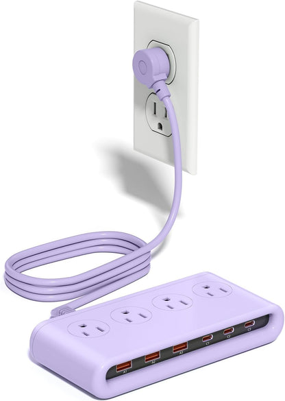 Power Strip with USB Port - 4AC & 6 USB(3USB C), Outlet Extender 5FT