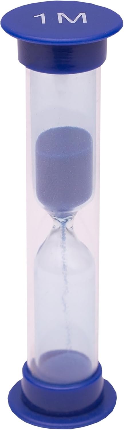 Sand Timer for Kids Set of 3 Small Colorful Hourglass Acrylic Covered Clock 1Min 2Min 5Min for Classroom, Home & Kids Room