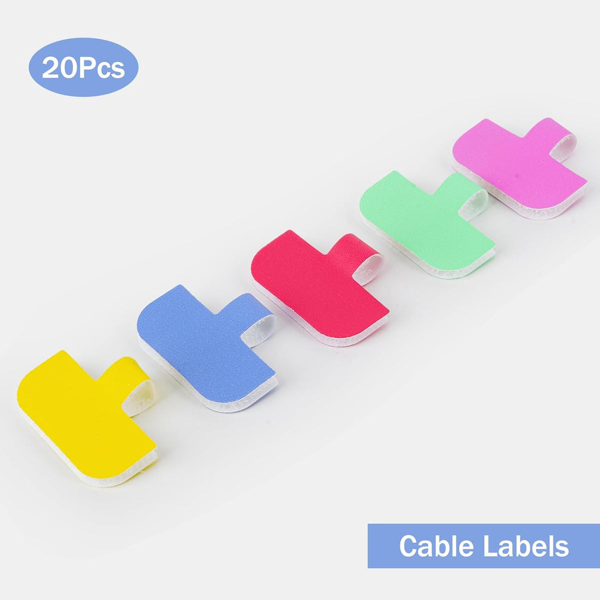 Wisdompro 20 Pcs 6 Inches Hook and Loop Cable Ties and 20 Pcs Cord Labels