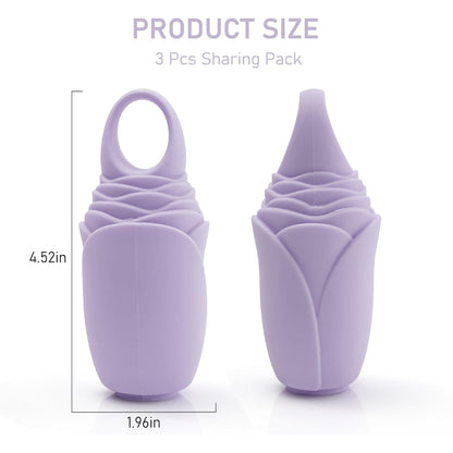 3 Pack Ice Roller for Face, Facial Ice Roller Silicone Mold Reusable for Face Women and Eye Neck Cold Skin Care Tools Freezer De Puff Eye Bags Reduce Migraine Pain Pink 1 + Purple 2