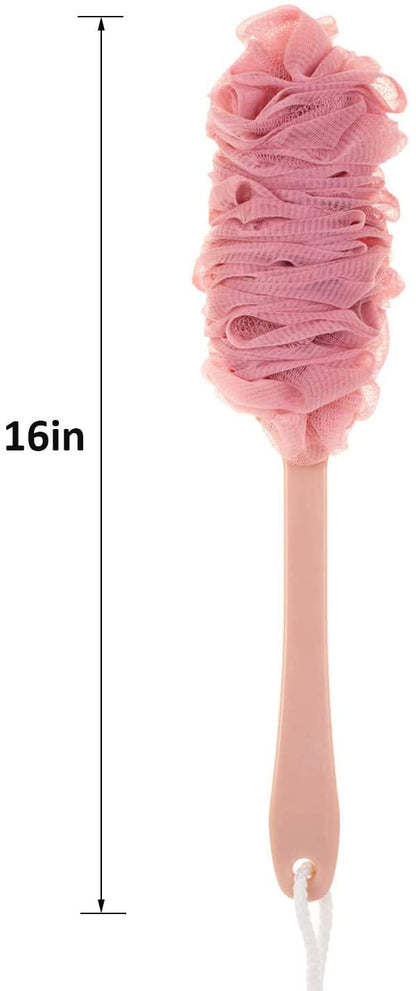 Back Scrubber for Shower, Loofah Long Handle Bath Body Brush, Soft Nylon Mesh Sponge On a Stick for Shower Men Women Kids Elderly, Exfoliating Scrub Cleaning Luffa for All Kinds of Skin(Blue)