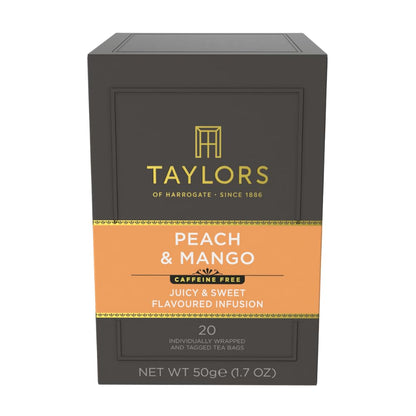 Taylors of Harrogate Peach & Mango Herbal Tea Bags, 20ct (Pack of 1)