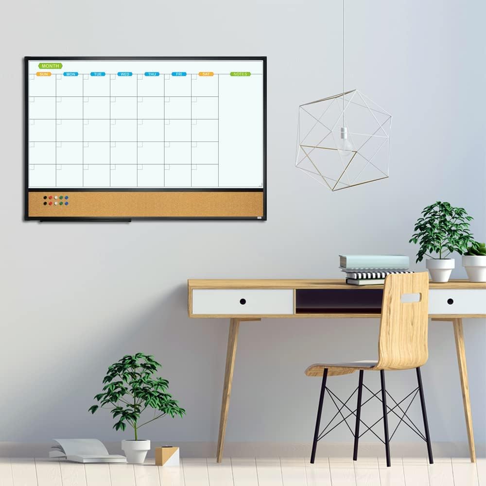 JILoffice Magnetic Dry Erase Calendar Whiteboard, 24" x 18" Monthly Board