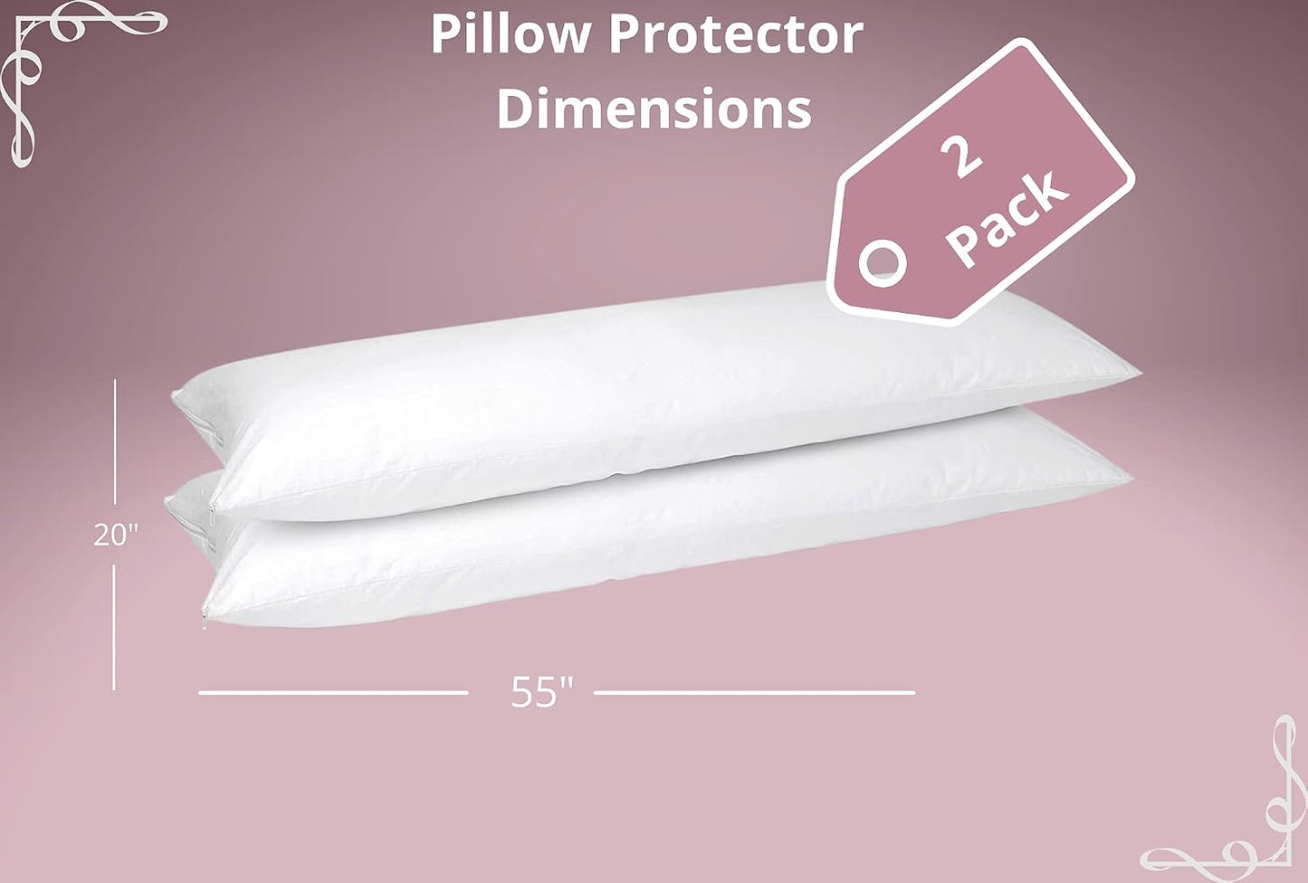 CirclesHome Pillow Protectors 4 Pack Standard Zippered - 100% Cotton Breathable Pillowcases - Protects Pillows from Dirt, Dust and Debri (Standard - Set of 4 - 20x26)